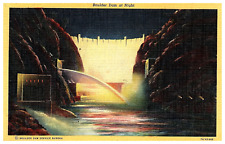 Postcard Boulder Dam at Night 💥 Boulder City Nevada 💥 7A-H2448 picture
