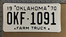 1970 Oklahoma farm truck license plate OKF 1091 YOM DMV SHOW READY 13600 picture