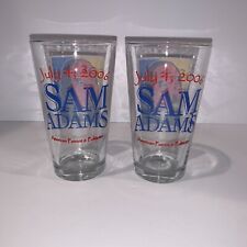 Set of 2 Samuel Adams Patriot 16 oz Beer Pint Glasses Bar Brewery July 4 2006 picture