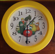 Vintage Veggie tales Vintage Clock Yellow Rim- Working picture