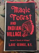 Vintage Magic Forest & Indian Village Lake George NY Rare Old Advertising Sign picture