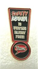Yum Brands Franchise Safety Mania Staying Injury Free 2000s Button Pin NOS New  picture