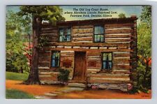 Decatur IL-Illinois, The Old Log Courthouse, Fairview Park, Vintage Postcard picture