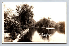 c1946 RPPC The Grand River at Eaton Rapids Michigan MI Postcard picture