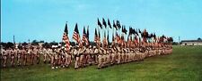 1950s Military Fort Dix New Jersey Formal Parade Colors Postcard 288 picture