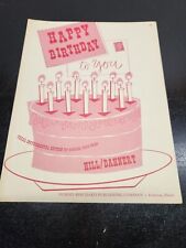 Happy Birthday to You Sheet Music by Hill/Dahnert 1947 Summy-Birchard Publishing picture