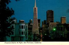 Financial District At Night San Francisco California Postcard picture