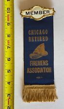 Antique Chicago Fire Department mourning ribbon.Two sided. picture
