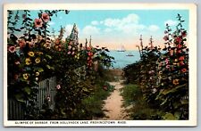 PROVINCETOWN MA - 1932 POSTCARD - HARBOR FROM HOLLYHOCK LANE picture