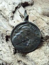 16th-17th C Spanish Colonial Bronze Religious  Medal, DUG IN MEXICO,18x24mm picture