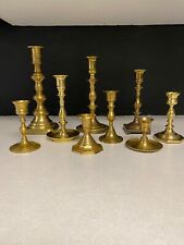 Brass Candlesticks Mixed grouping of 9 picture