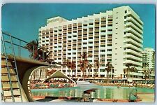 Miami Florida FL Postcard Fabulous American Hotel Beach c1959 Vintage Antique picture