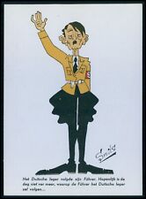 bb Anti Hitler caricature WWII ww2 war anti nazi original old 1940s postcard picture