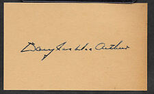 Gen. Douglas MacArthur Autograph Reprint On Genuine 1940s 3x5 Card  picture