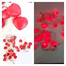 Lot of 3 VTG Blow Mold String Light Sets 30 Hearts Valentine Wedding Shower picture