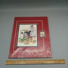 Vintage Limited Edition Walt Disney Mickey Mouse Print And Stamp Matted NEW... picture