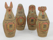 4 RARE ANCIENT EGYPTIAN ANTIQUE 4 CANOPIC Jars Mummification Horus Sons (B03+) picture