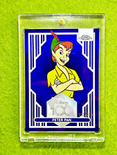 PETER PAN Disney 100 PURPLE REFRACTOR # /299 CARD 2023 Topps Chrome  LORCANA USA picture