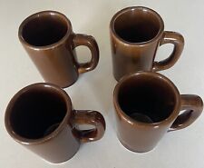 4-DCC Vintage Made In The USA Brown Coffee Mugs,almost 4 1/2 Inches Tall picture