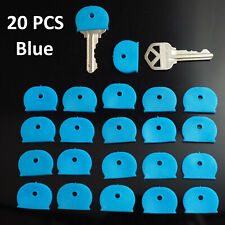 20x Key ID Caps Rubber Identifier Top Cover Topper Ring Hat Shape - Blue Color picture