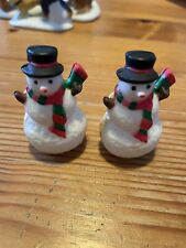 Vintage Plastic Miniature Snowmen - Lot Of 2 picture