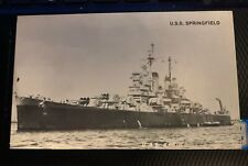 Postcard U.S.S. Springfield United States Navy Unposted Chrome Black and White picture