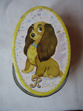 VTG DISNEY LADY AND THE TRAMP OVAL-LUNCH BOX Made in Mexico Litho Mex-1960,S picture
