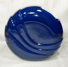 Vintage Ceramic Disc Vase - Cobalt Blue (9.5