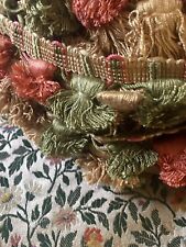 Vintage French Passementerie Cotton Tassel Trim ~ Apricot Olive Ochre ~ BTY picture