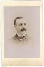 Antique c1880s Cabinet Card Ryder Handsome Man Handlebar Mustache Cleveland, OH picture