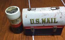 Vintage US Mail Metal Lunch Dome Box With Thermos ￼￼Zip Code Aladdin Industries picture