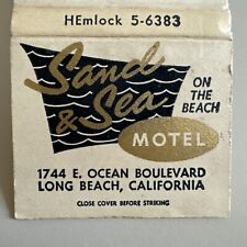Vintage 1960s Sand & Sea Motel Long Beach CA Midcentury Matchbook Cover picture