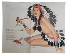 Al Moore Vintage 1950 Original Esquire Pinup Pipe Dreams Native Girl picture
