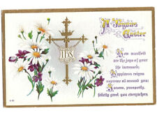 c.1910s A Joyous Easter Jesus Cross Religious Embossed Postcard UNPOSTED picture