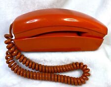 Vintage Stromberg Carlson Orange Desk Slenderet Push Button Phone UNTESTED picture