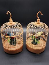 Vtg Singing Birds In Cages Chirping Unmarked Set Of 2 picture