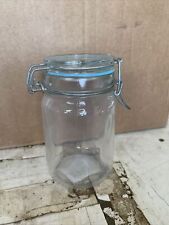 Vintage Glass Jar W/flip Top 5in picture