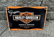 Vintage Harley Davidson Motorcycles Sign Gas Pump Porcelain Genuine Parts Bike picture