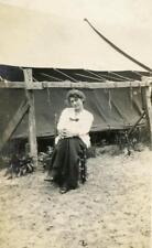 PR137 Vtg Photo WWI ERA WOMAN SITTING, Brooklyn NY c 1917 picture