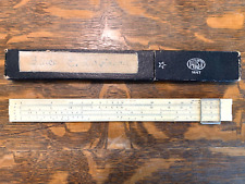 VINTAGE FREDERICK POST SLIDE RULE 1447 SUN HEMMI JAPAN - BAMBOO WITH BOX picture