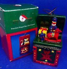 Kurt Adler Porcelain Toy Box Toys & Rocking Horse Hinged Trinket Box Ornament picture