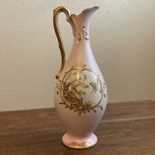 Vintage Lavender Moriage Japanese bud vase pitcher Cherub 6.5” Mint picture