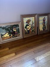VINTAGE LOT OF 3 PAINT BY NUMBERS VIBRANT SPANISH SOUTHWEST STYLE MCM FRAMED picture