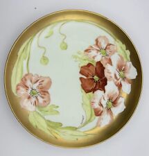 Rare Hand-Painted Limoges Floral Plate with Gold Accents  by Artist J. Barin picture