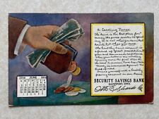 G1709 Postcard IA Iowa Security Savings Bank Calendar 1911 Davenport picture