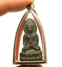THAI BUDDHA AMULET PHRA GRING BACK MAGIC YANTRA BOWORN TEMPLE RICH LUCKY PENDANT picture