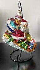 1996 Christopher Radko “Playful Sleighful” RARE VINTAGE Ornament w/Santa & Bear picture
