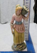 Vintage Homco Japan ‘Maiden With Corn’ Collectible Ceramic Woman Figurine 11” picture