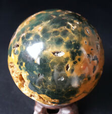 Rare 457G Natural Polished Orbicular Ocean Jasper Ball Reiki Healing  YN68 picture