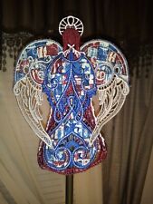 Patriotic Handmade 3D lace Heirloom Angel Tree Topper or table decoration picture